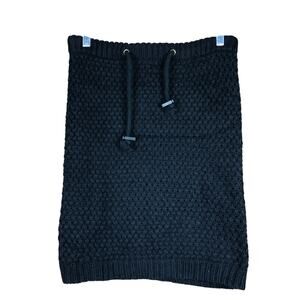 Synrgy Womens Skirt Black Tight Knit Fitted Midi 100% Acrlyic 28 Waist (Small)